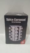 RRP £17.99 Boxed 16 jar rotating Spice Carousel