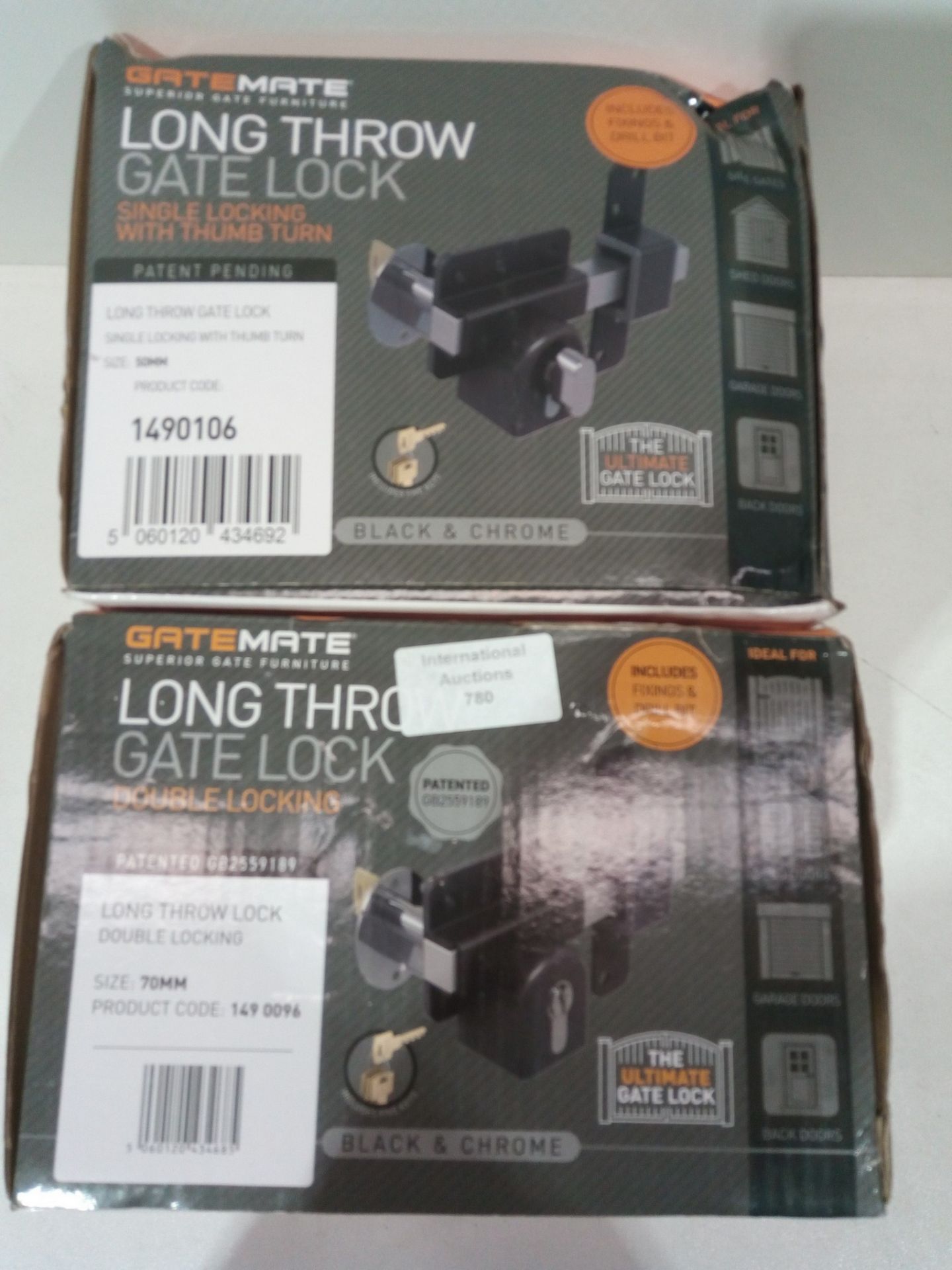 2 x Long Throw Gate Lock by Gatemate