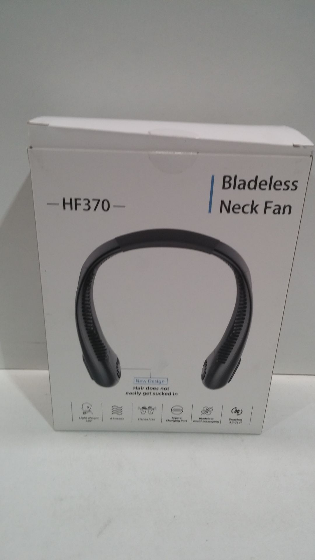 RRP £28.99 HandFan 5000mAh Neck Fan Bladeless Portable Rechargeable Lazy Wearable Fan - Image 2 of 2