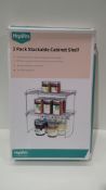 RRP £60 Boxed 2 Pack Stackable Cabinet Shelf X 4