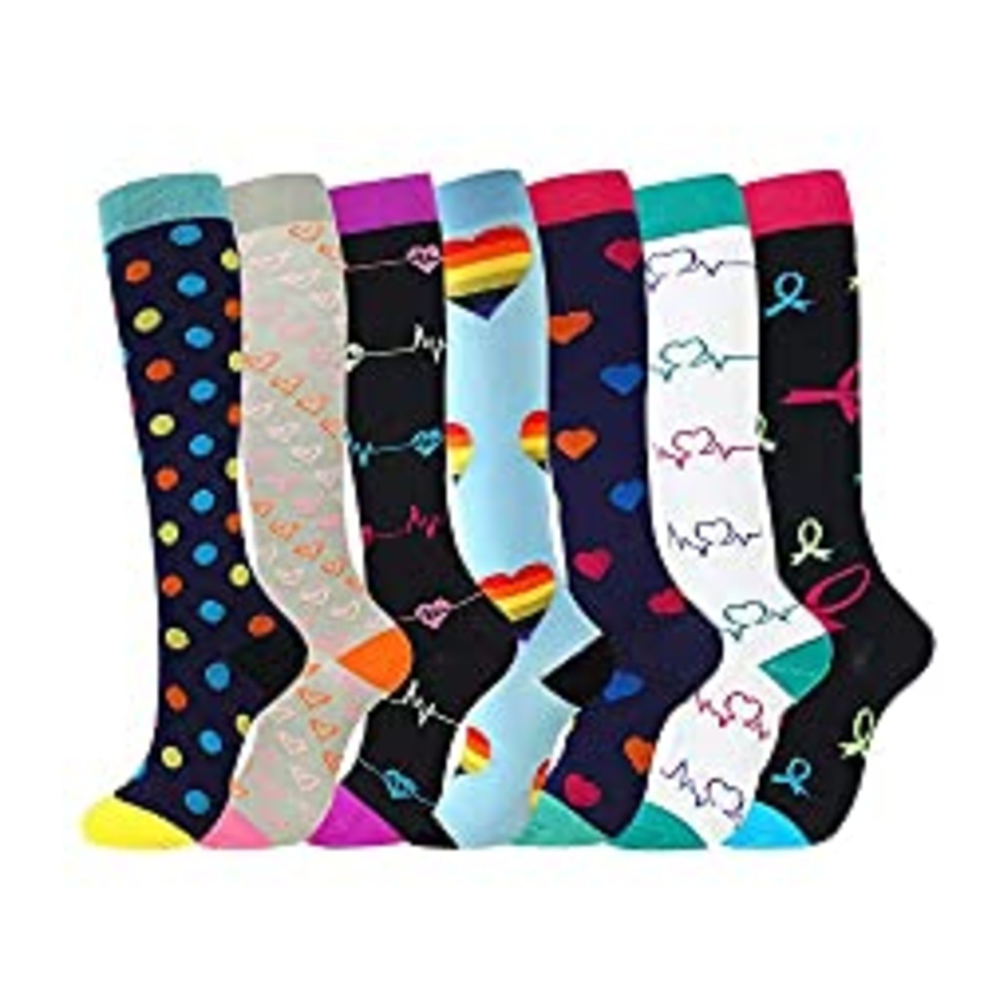 RRP £9.98 Compression Socks for Women and Men (7 Pairs)