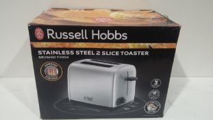 RRP £22 Boxed Russell Hobbs Stainless Steel 2 slice Toaster