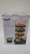 RRP £25 Boxed Quest 3 Tier Food Steamer