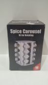 RRP £17.99 Boxed 16 jar rotating Spice Carousel