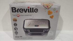 RRP £30 Boxed Breville Deep Fill 2 Slice Sandwich Toaster