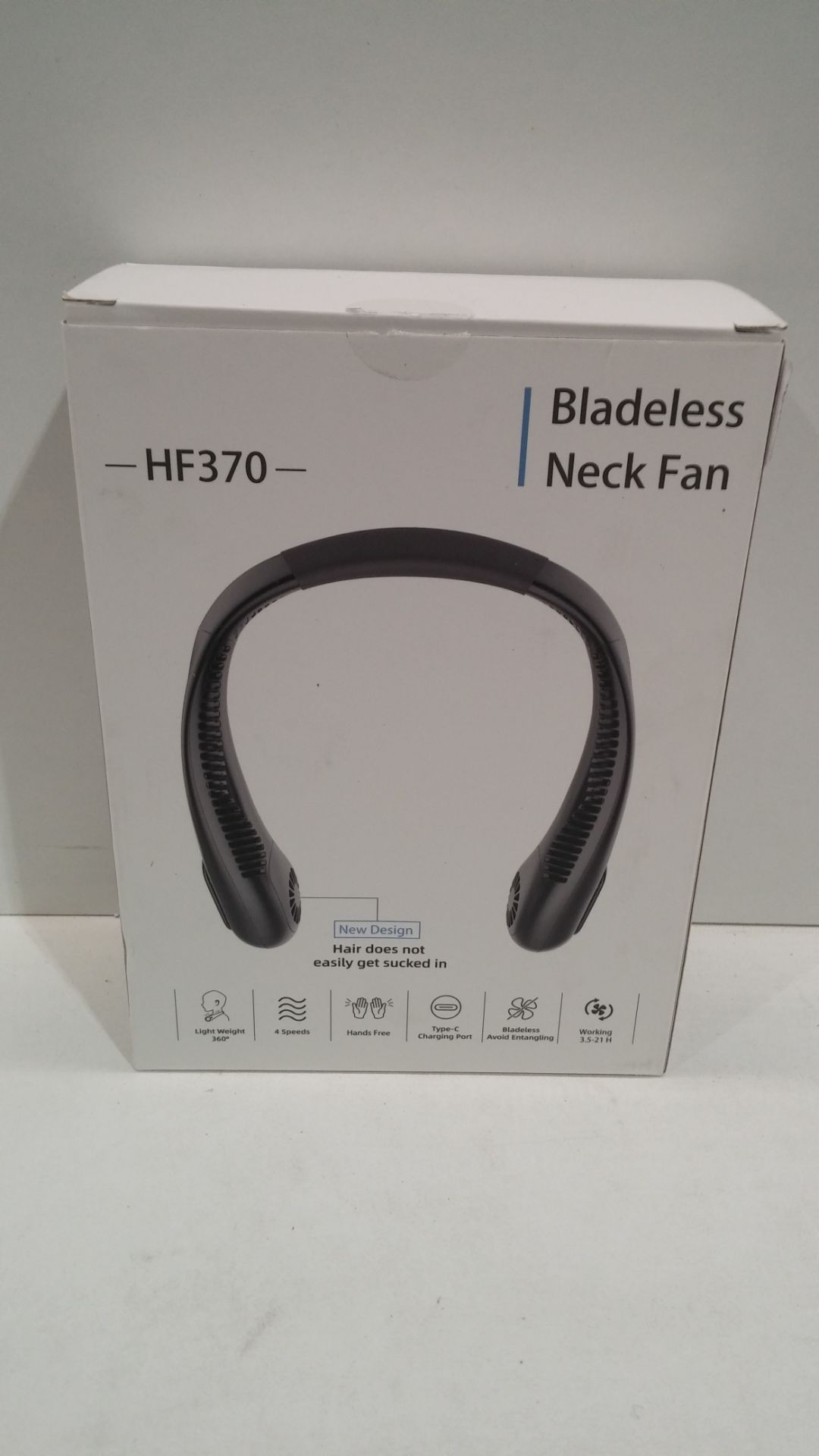 RRP £28.99 HandFan 5000mAh Neck Fan Bladeless Portable Rechargeable Lazy Wearable Fan - Image 2 of 2