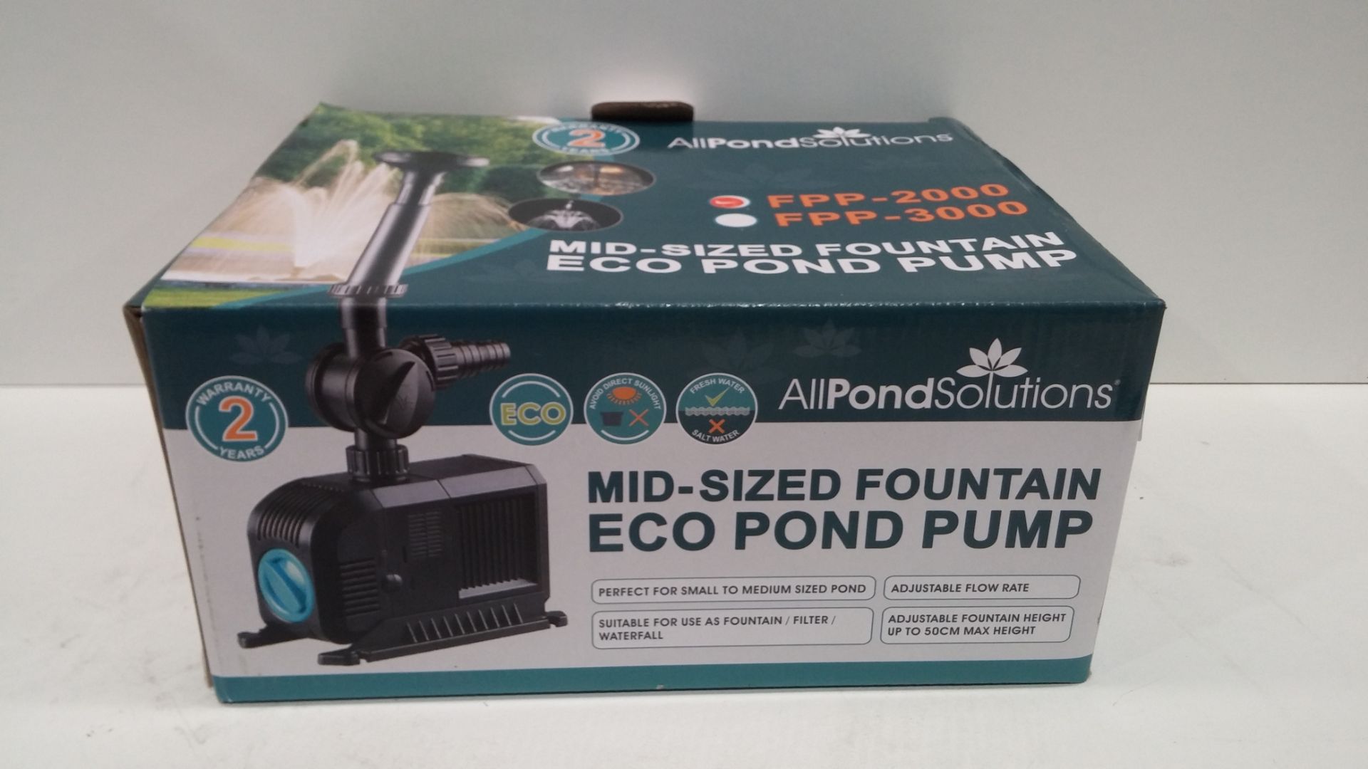 RRP £32 Boxed All Pond Solutions FPP-2000 Eco Pond Pump