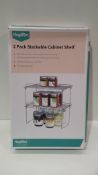 RRP £60 Boxed 2 Pack Stackable Cabinet Shelf X 4