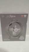 RRP £30 Boxed Swan Retro 20cm Retro Clock Fan