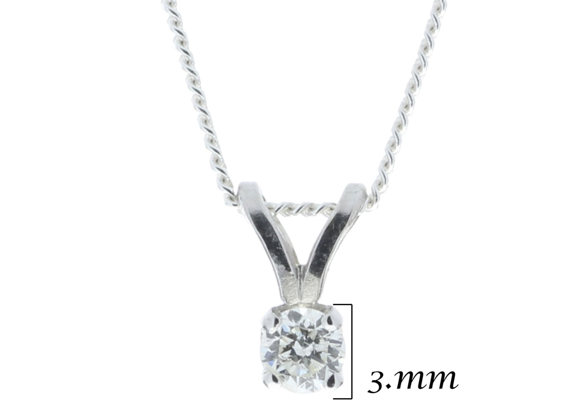 9ct White Gold Single Stone Claw Set Diamond Pendant 0.10 Carats - Valued by GIE £1,611.00 - A - Image 5 of 6
