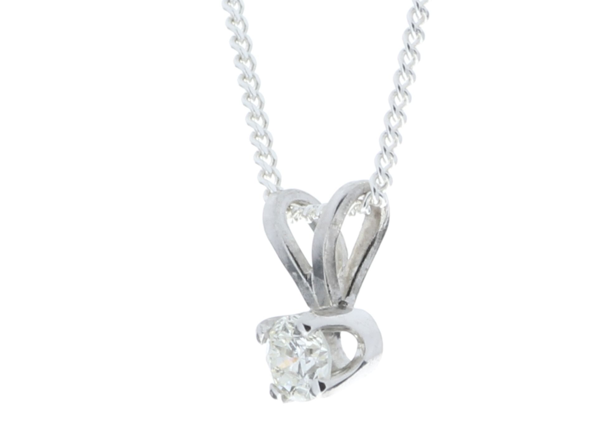 9ct White Gold Single Stone Claw Set Diamond Pendant 0.10 Carats - Valued by GIE £1,611.00 - A - Image 4 of 6