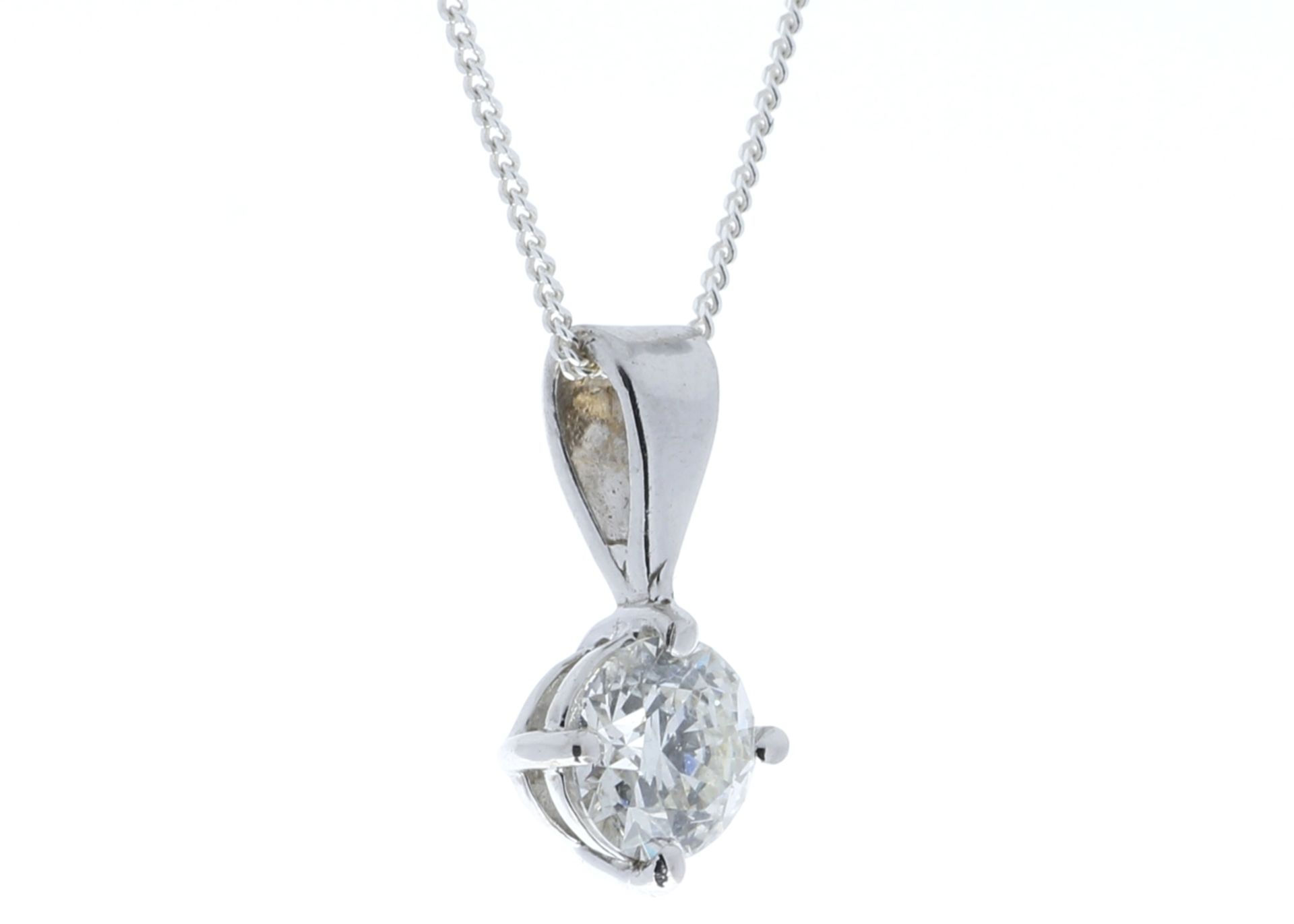 18ct White Gold Single Stone Wire Set Diamond Pendant 0.70 Carats - Valued by GIE £15,912.00 - - Image 2 of 5