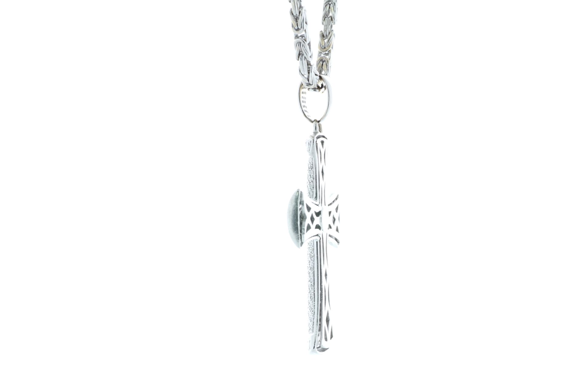 18ct White Gold Diamond Cross Pendant on 18 Inch Chain 5.12 Carats - Valued by AGI £23,810.00 - A - Image 3 of 4