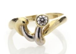 9ct Single Stone Rub Over Set Ladies Dress Diamond Ring 0.20 Carats - Valued by AGI £1,770.00 -