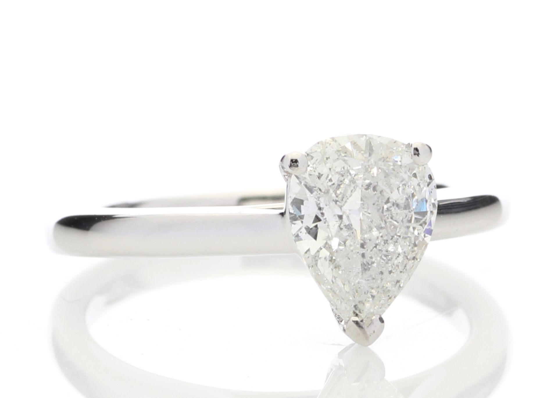 18ct White Gold Single Stone Pear Cut Diamond Ring 1.02 Carats - Valued by GIE £18,350.00 - One - Image 4 of 5