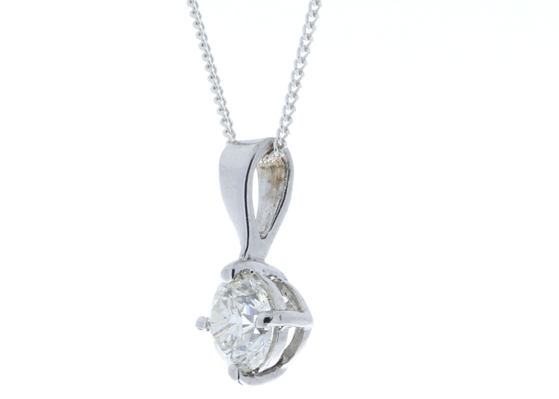 18ct White Gold Single Stone Wire Set Diamond Pendant 0.70 Carats - Valued by GIE £15,912.00 - - Image 4 of 5