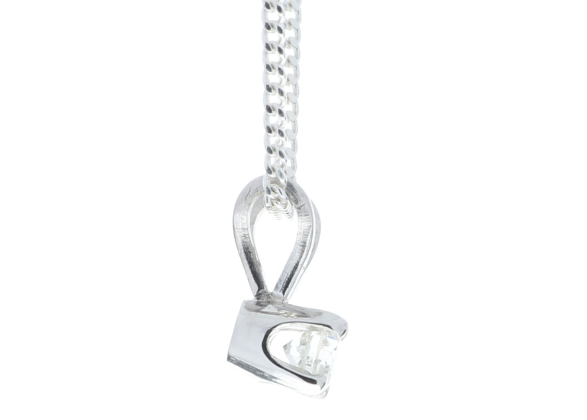 9ct White Gold Single Stone Claw Set Diamond Pendant 0.10 Carats - Valued by GIE £1,611.00 - A - Image 3 of 6