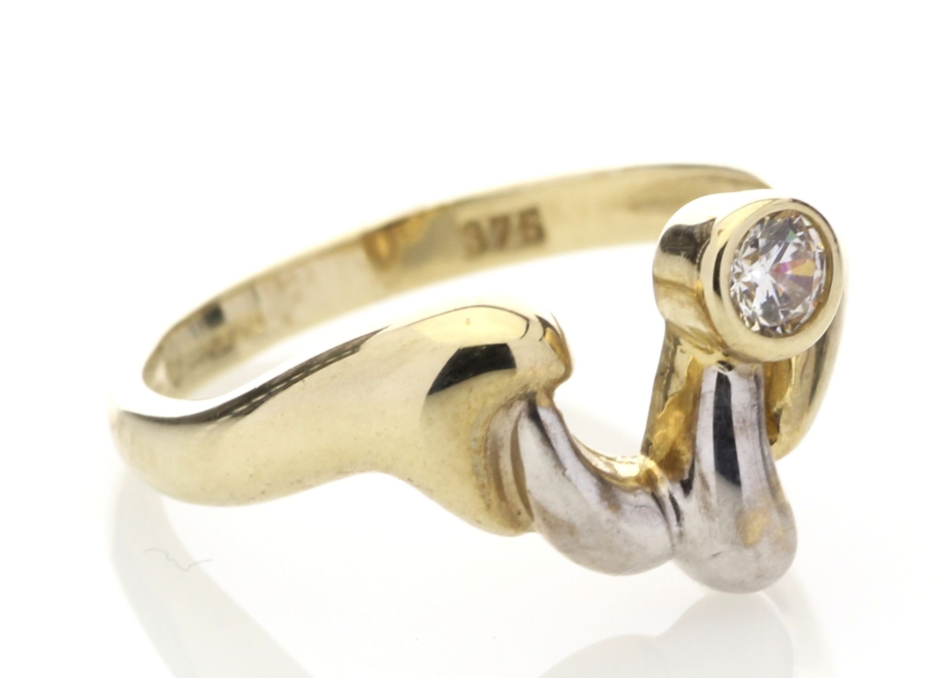 9ct Single Stone Rub Over Set Ladies Dress Diamond Ring 0.20 Carats - Valued by AGI £1,770.00 - - Image 4 of 4