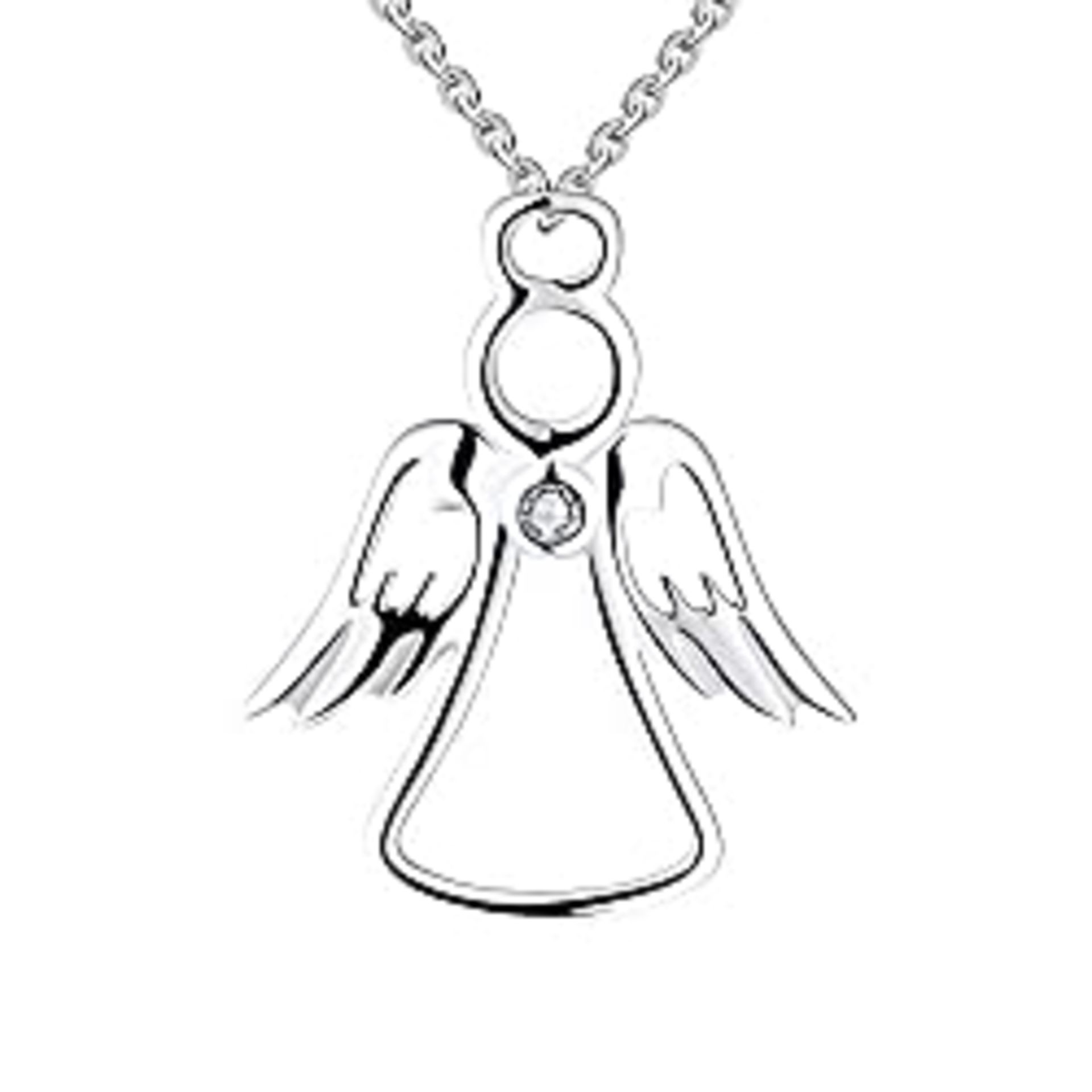 RRP £24.97 FJ 925 Sterling Silver Guardian Angel Pendant Necklace