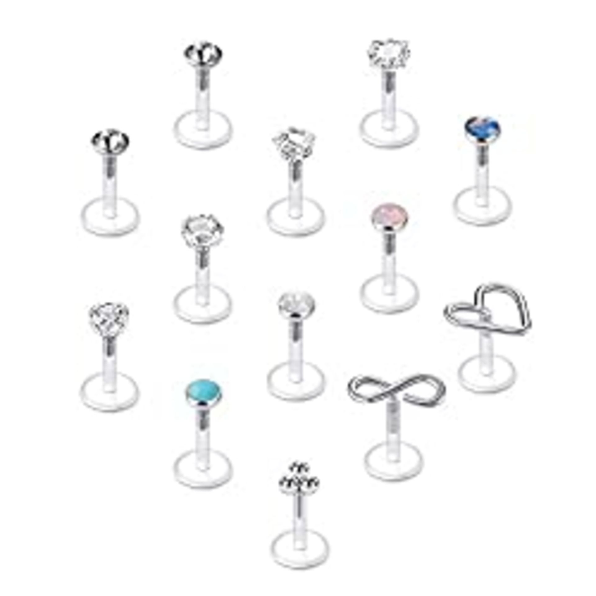 RRP £9.98 JFORYOU 16G 6MM Acrylic Tragus Earrings Labret Lip