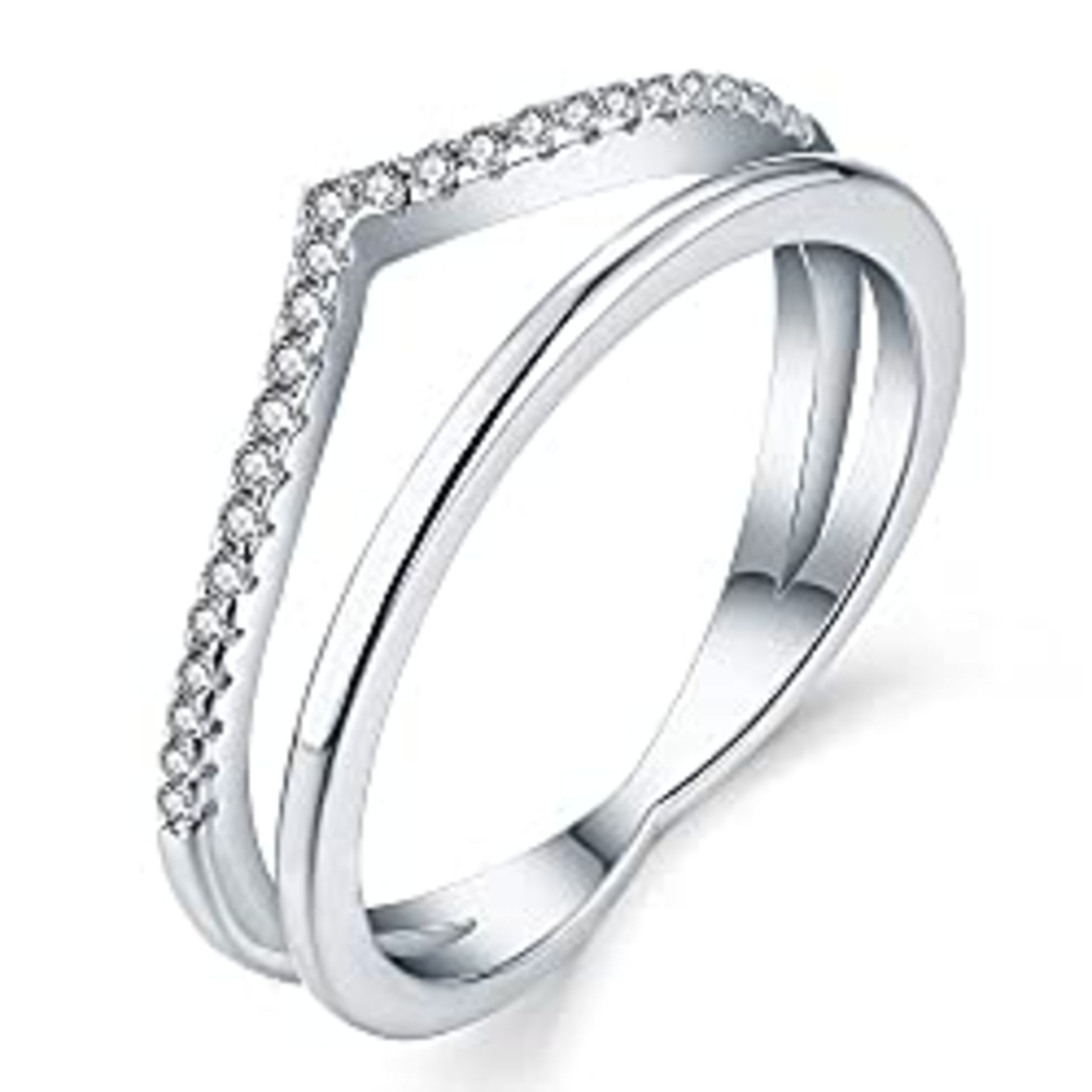 RRP £27.05 YL 925 Sterling Silver 3A Cubic Zirconia Promise Eternity