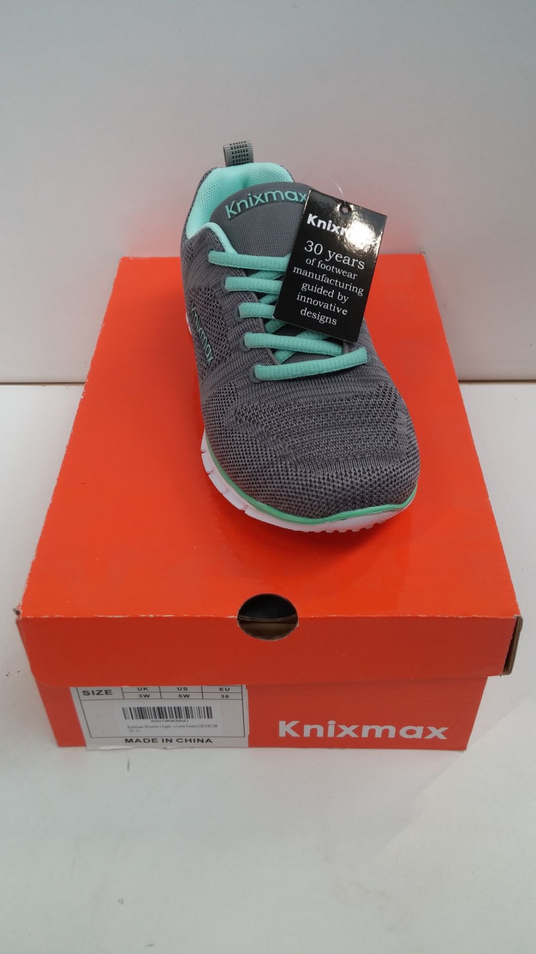 RRP £14.99 Knixmax Women's Lightweight Trainers Knit Running Gym. UK Size 3 - Image 2 of 2