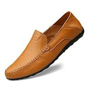 RRP £22.19 Men's Loafers Leather Flat Casual Shoes Moccasin Handmade