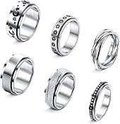 RRP £13.93 MILACOLATO 6PCS Stainless Steel Spinner Rings for Women