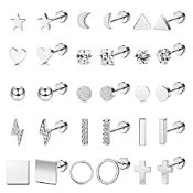 RRP £16.99 Milacolato 15 Pairs Tiny Cartilage Stud Earrings Star