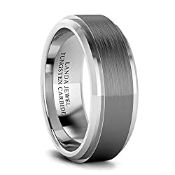 RRP £36.98 LANDA JEWEL Tungsten Carbide 8mm Wedding Band for Men