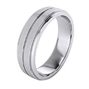 RRP £46.74 Heavy Solid Sterling Silver 6mm Unisex Wedding Band