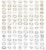 RRP £16.97 MILACOLATO 104Pcs Knuckle Rings Set for Women Cute