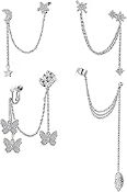 RRP £14.08 Milacolato 4Pcs Moon Star Cuff Earring Chain for Women