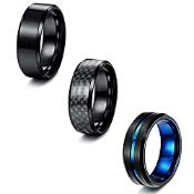 RRP £12.98 MILACOLATO 3Pcs Stainless Steel Rings for Men 8MM Rings