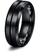 RRP £8.99 MILACOLATO Stainless Steel Black Spinner Fidget Rings