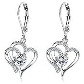 RRP £13.99 MILACOLATO S925 Sterling Silver Heart Dangle Earrings