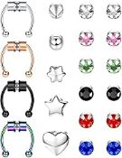 RRP £13.99 MILACOLATO 21Pcs Magnetic Septum Nose Ring Horseshoe