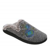 Dearfoams Women's Felt Closed Toe Scuff Open Back Slippers, Grey (Light 00071), 5/6 UK RRP £