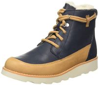 Clarks Crown Warm K, Boys’ Chukka, Navy, 10.5 Child UK RRP £45 Condition ReportBRAND NEW BOXED