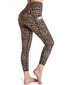 RRP £20.26 OUGES Womens High Waist Pockets Yoga Pants Running, Size XXL