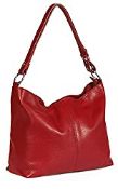 RRP £39.98 LIATALIA Womens Genuine Italian Leather Medium Size Shoulder Hobo Bag