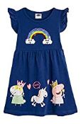 RRP £14.36 Peppa Pig Girls Dresses 100% Cotton Rainbow Dress Age 2-3 Years