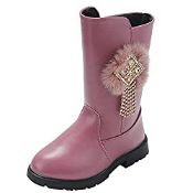 RRP £20.99 Girl Boot Fur Lined Snow Boots Warm High Boots with