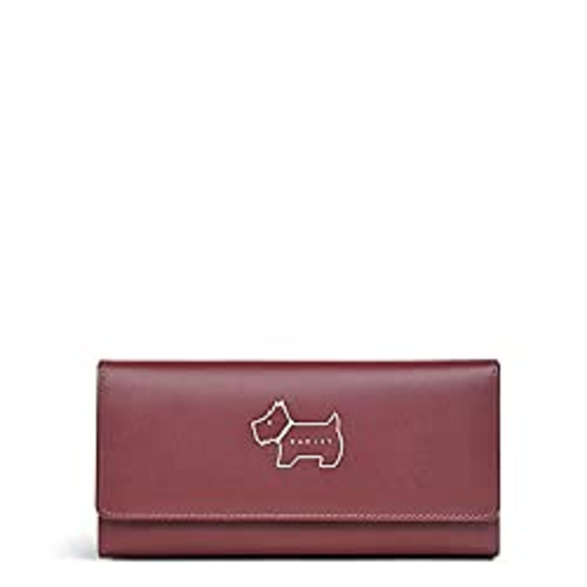 RRP £76.94 Radley London Heritage Dog Outline - Large Flapover Wallet, Merlot Brand New