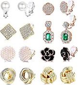 RRP £14.99 Milacolato 8 Pairs Clip Earrings Sets for Women Rose