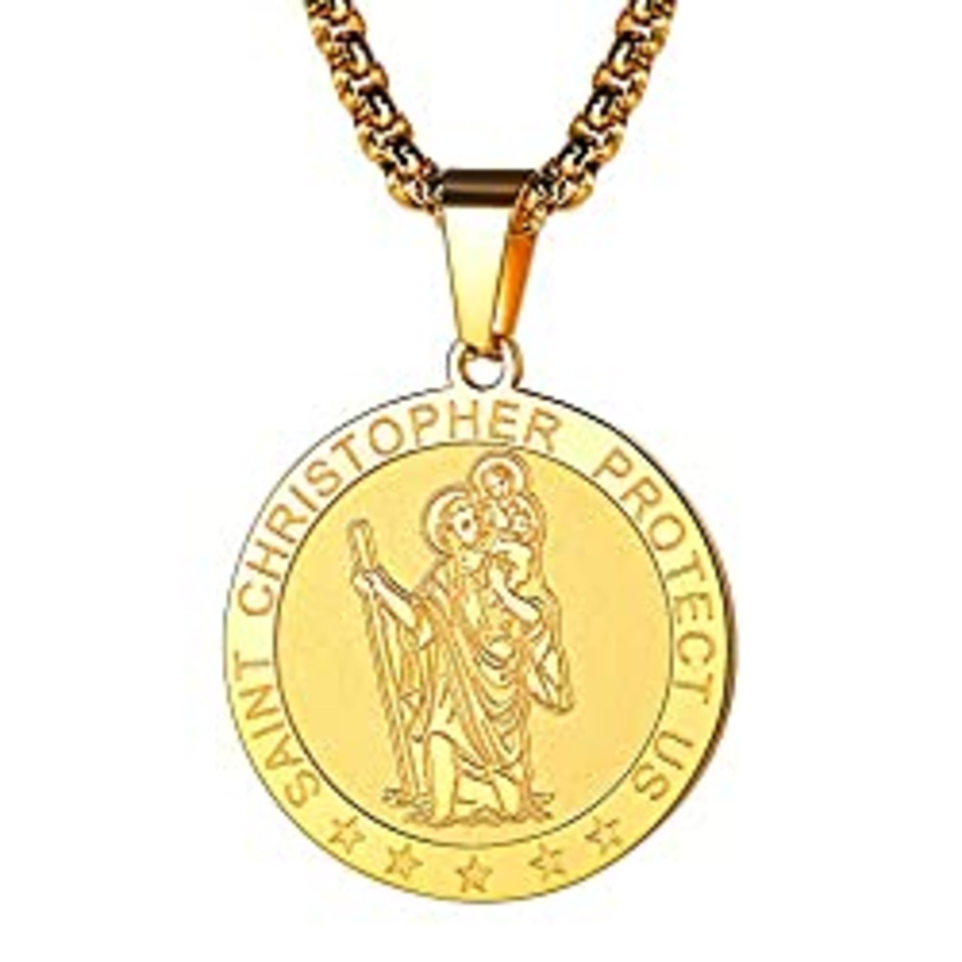 RRP £14.99 Gold St Christopher Necklace for Christening Talisman