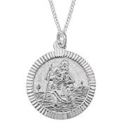 RRP £14.84 Aeon Real Sterling Silver St Christopher Medal Pendant