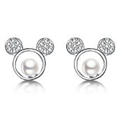 RRP £13.99 FarryDream 925 Sterling Silver Sparkling CZ Mouse Studs