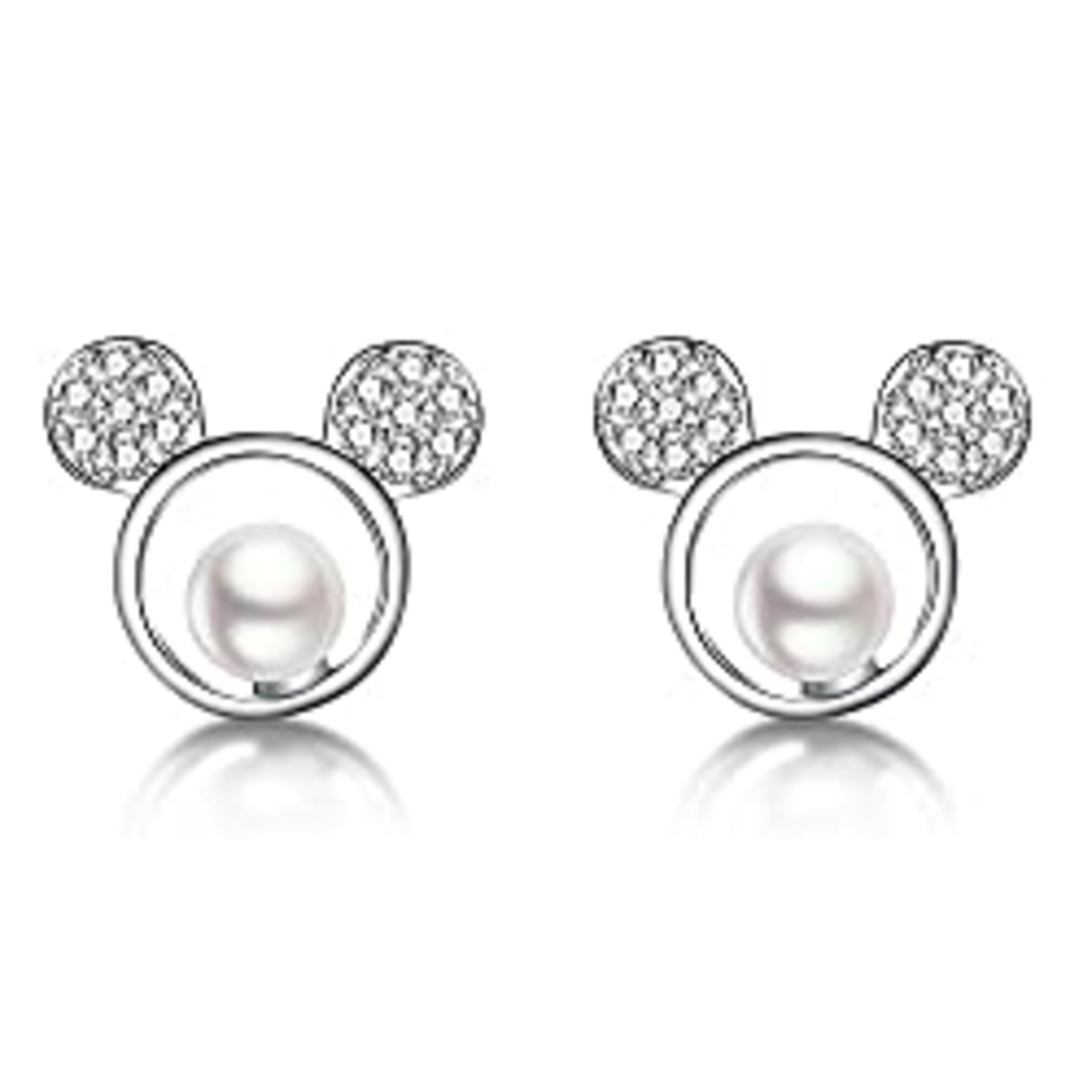 RRP £13.99 FarryDream 925 Sterling Silver Sparkling CZ Mouse Studs