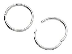 RRP £11.48 F.Hinds Womens Jewellery Jewelry Silver Hinged Hoop Earrings - 13mm